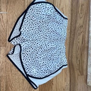 white and black nike shorts